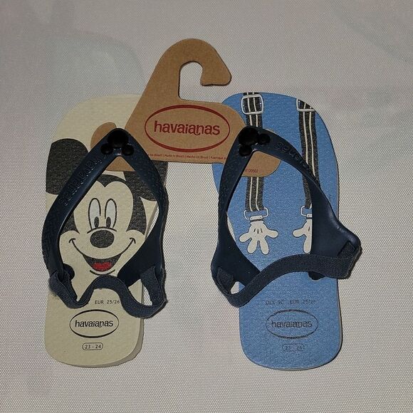 New Havaianas Disney Mickey Mouse Flip Flops Size 9C - Picture 1 of 8
